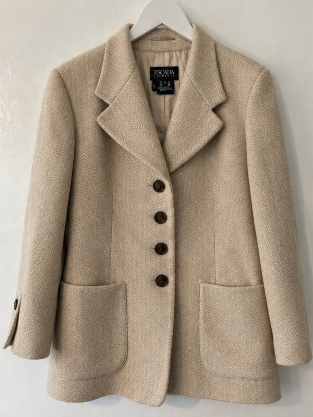 Vintage 1990s ESCADA Elements Angora Wool Blazer